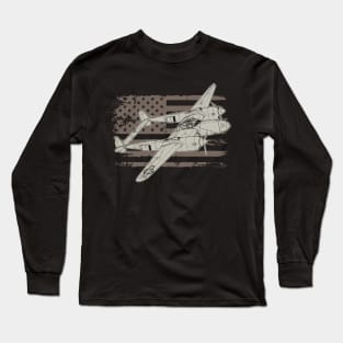 Lockheed P-38 American Fighter Plane Long Sleeve T-Shirt